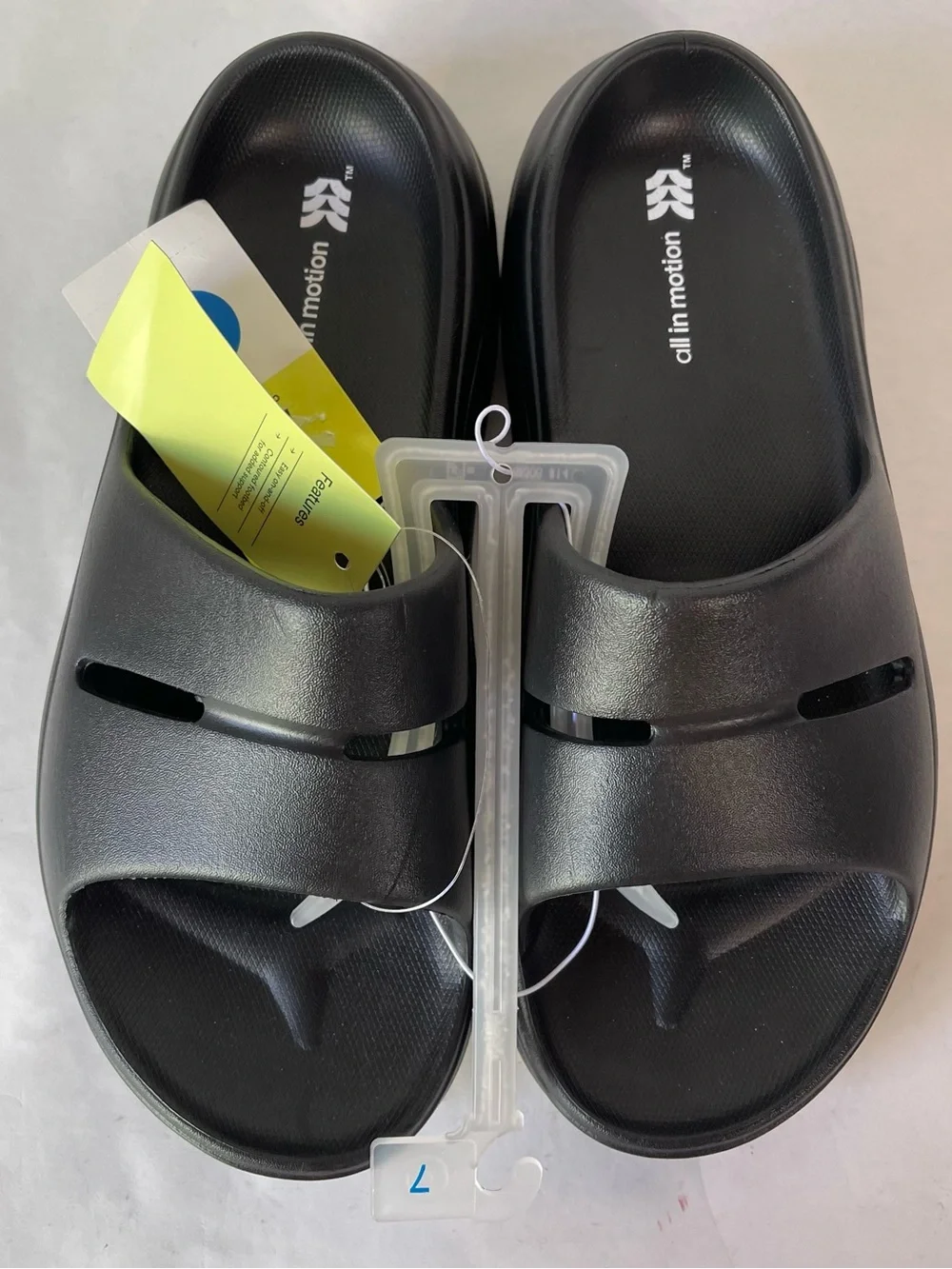 all in motion Black Slip-On Comfort Slides